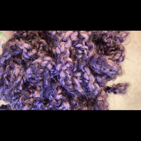 Brand new hand crocheted fuzzy purple Boa scarf - Picture 7 of 10